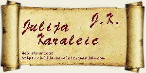 Julija Karaleić vizit kartica